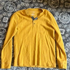 Sonoma Yellow Henley Long Sleeve